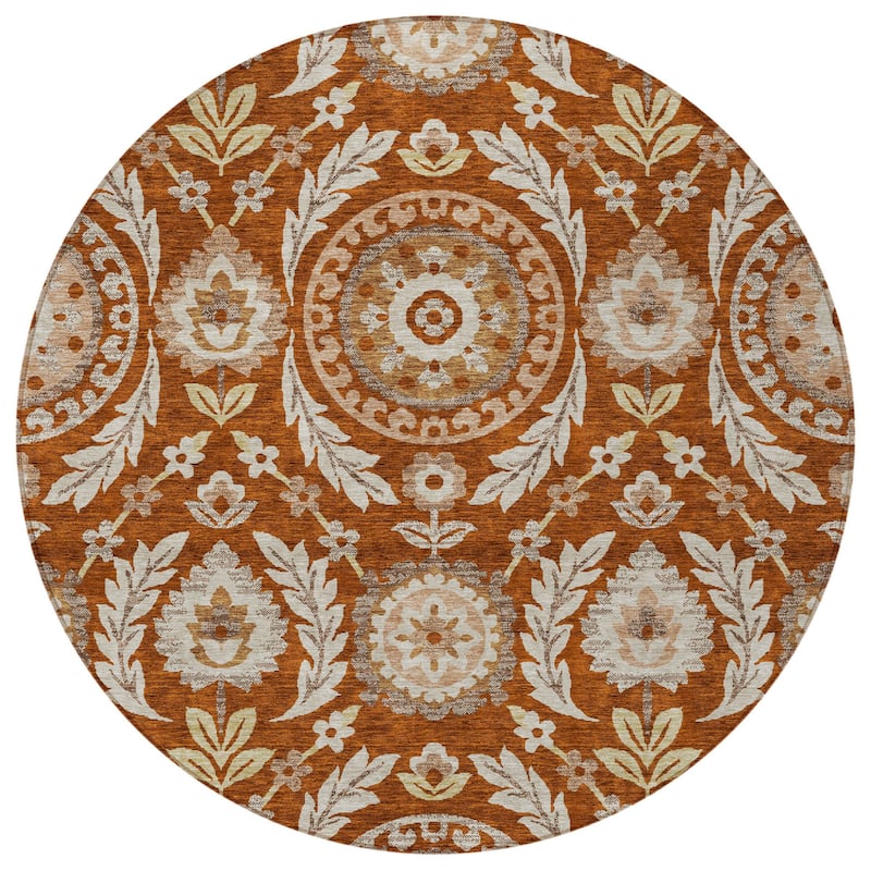 HomeRoots Floral Transitional Rectangle Outdoor Rug