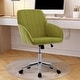 preview thumbnail 31 of 60, Velvet Home Office Chair, Ergonomic Swivel Study Desk Chair, Upholstered Vanity Chair with Backrest Seat and Metal Base Pale Green