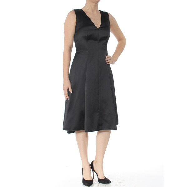 women's black fit and flare dress