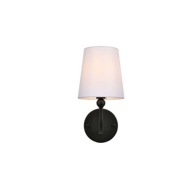 Elegant Lighting LD7322W6 Senna 12" Tall Bathroom Sconce - Black / Clear