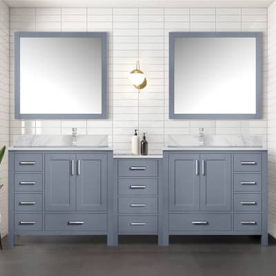 Coraline 92 in W x 22 in D Double Bath Vanity and Carrara Marble Top