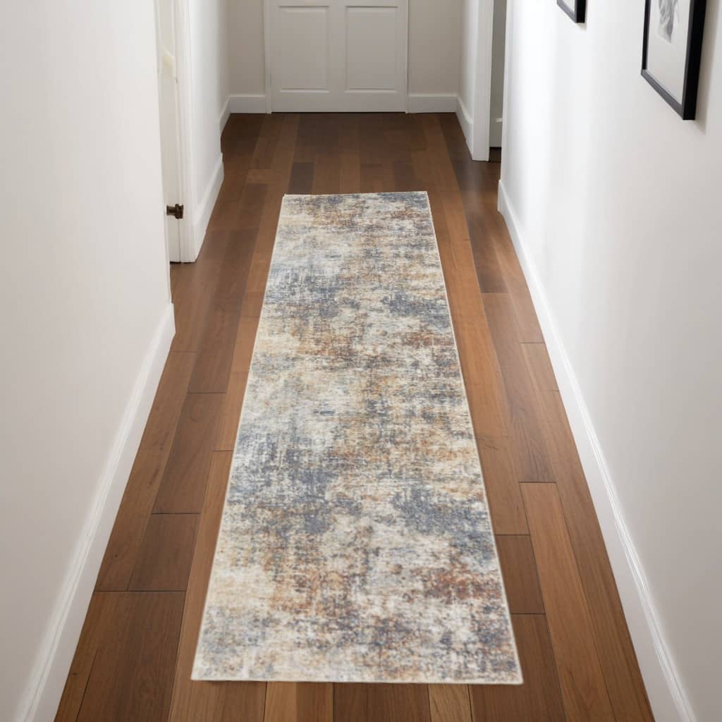 Pilog Power Loomed Abstract Modern Low Pile Area Rug By HomeRoots - 96' X '26' X '0.25