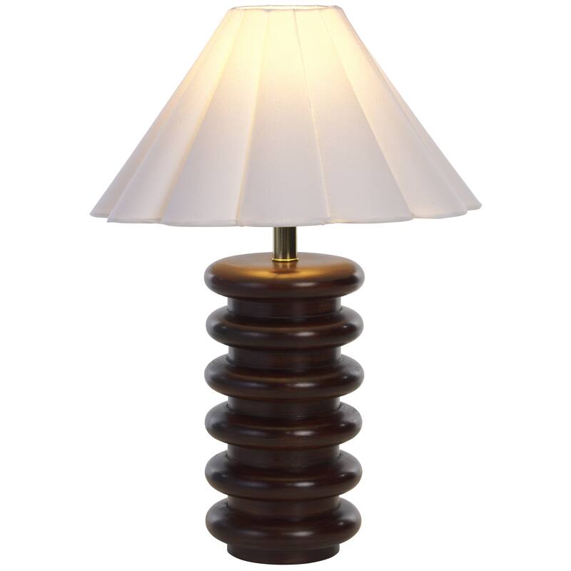 SAFAVIEH Renata 23-inch Wood Table Lamp with Pleated Shade - 16"W x 16"D x 23"H