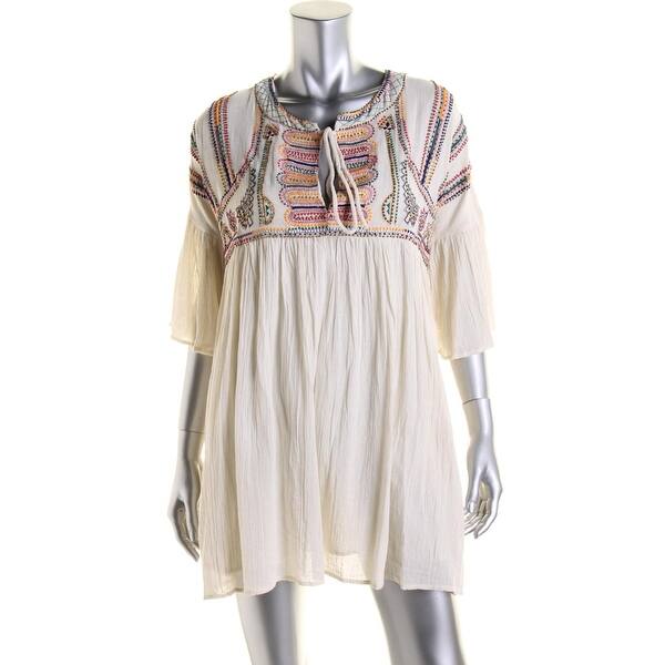 Shop Zara Womens Mini Dress Embellished Boho Overstock 13060167