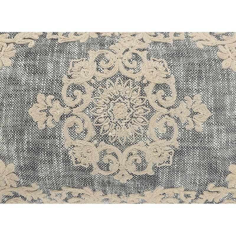 Sevita Embroidered Elegance Medallion Throw Pillow