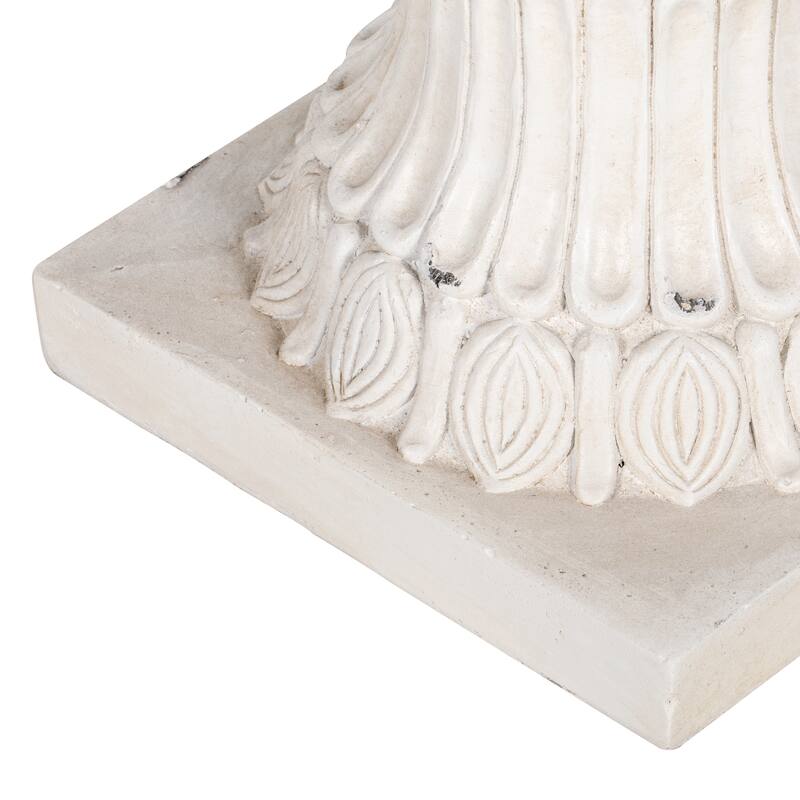 Christopher Knight Home - Classical 24.8"H Outdoor Pedestal Urn Planter with Fleur-de-Lis Design