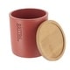 preview thumbnail 14 of 63, Sleek Cotton Pad Holder - Polyresin Bathroom Storage Container with Bamboo Lid - 4 L x 4 W x 4.6H