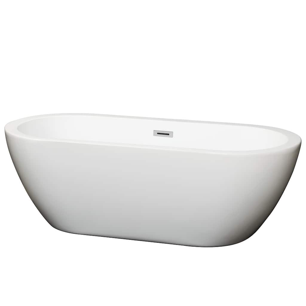 Wyndham Collection Soho 68-inch White Freestanding Soaking Bathtub