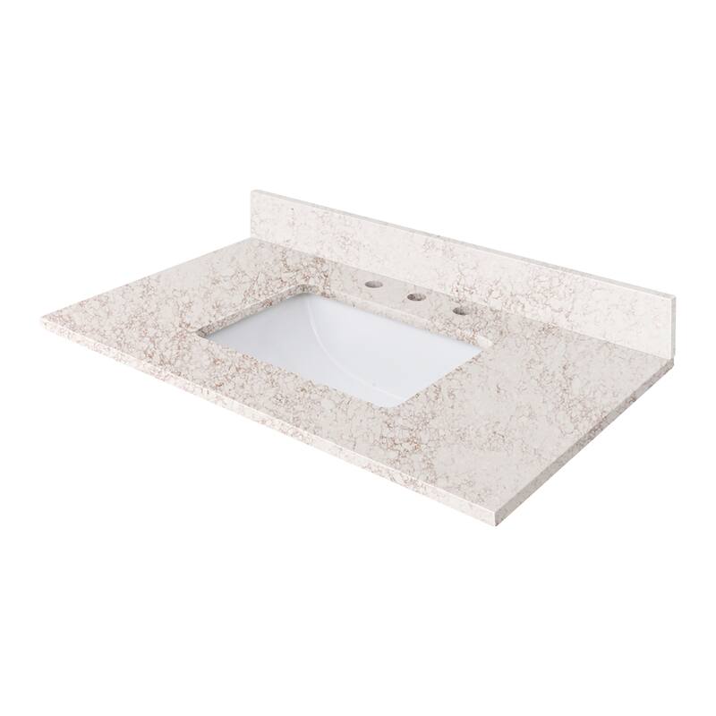 Avanity Quartz Vanity Top with Rectangular Undermount Sinks