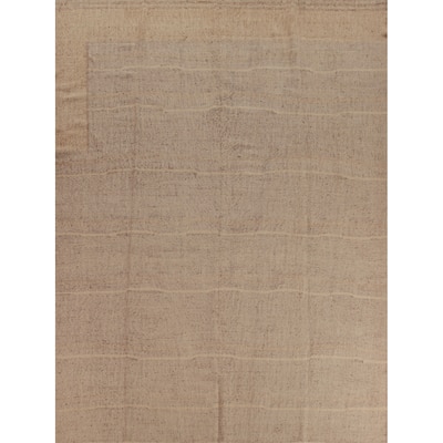 Earth Tone Brown Jute Kilim Oriental Area Rug Flatweave Jute Carpet - 9'9" x 11'4"