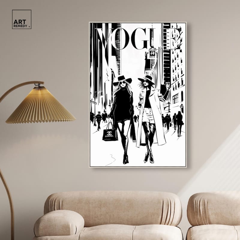 Shopping Gals Cover Canvas by Art Remedy