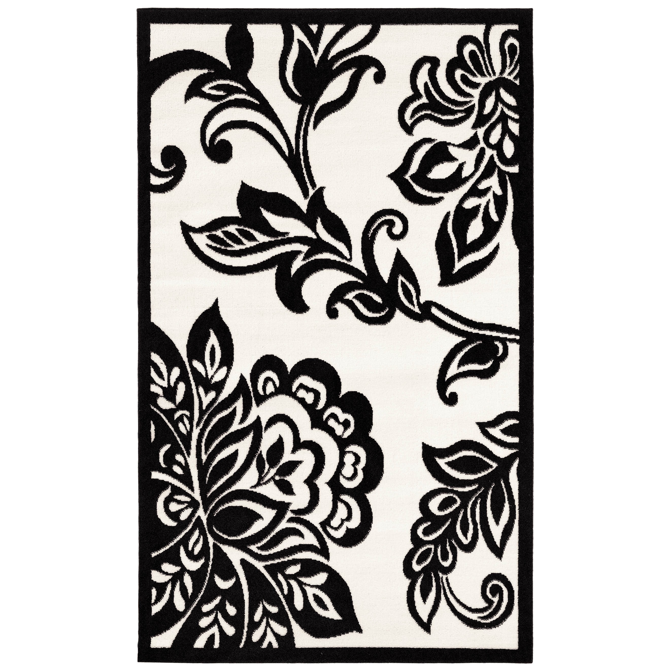 4'3 x 7'3 Black Linon Capri Synthetic Rugs 4'3 x 7'3 Black Linon Capri Synthetic Rugs