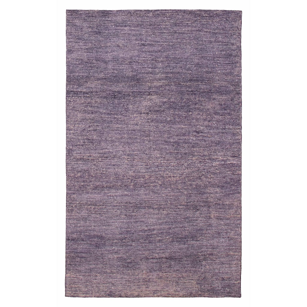 ECARPETGALLERY Hand-knotted Loreto Purple Silk Rug - 5'9 x 9'0