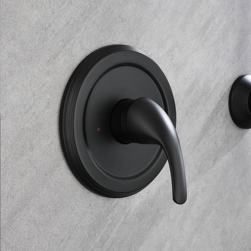 Wall Mount Shower Faucet with Hand Shower Brass Matte Black Complete Shower System with Slide Bar Valve Included