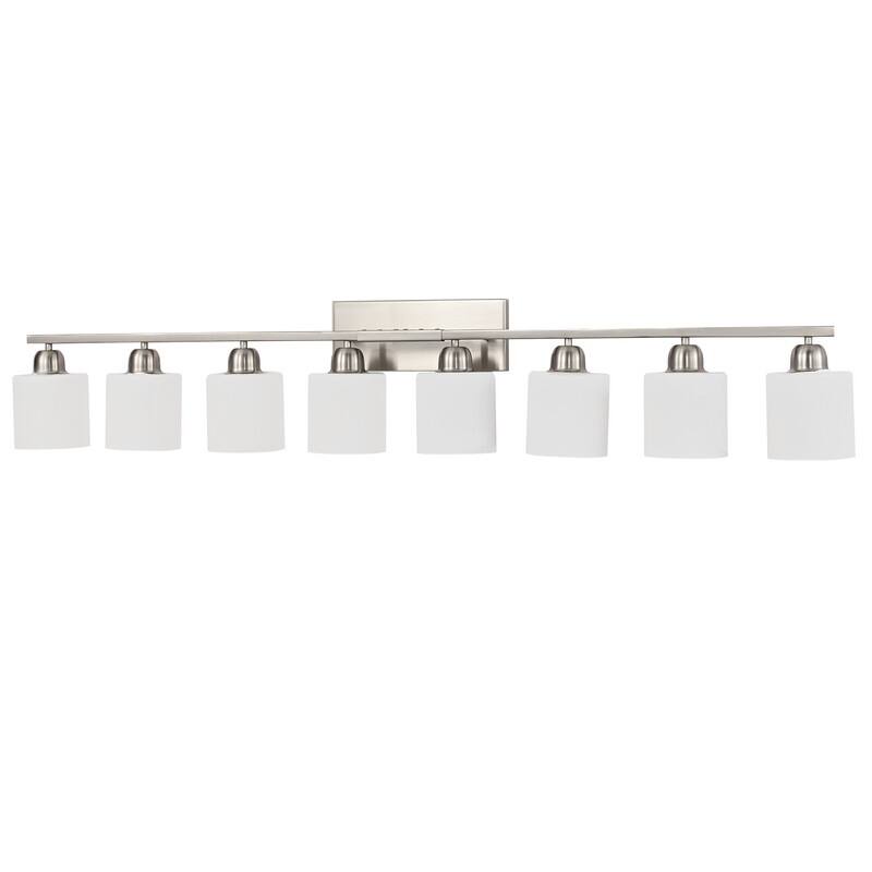 Modern Bathroom Vanity Light With Frosted Milk Glass Shades