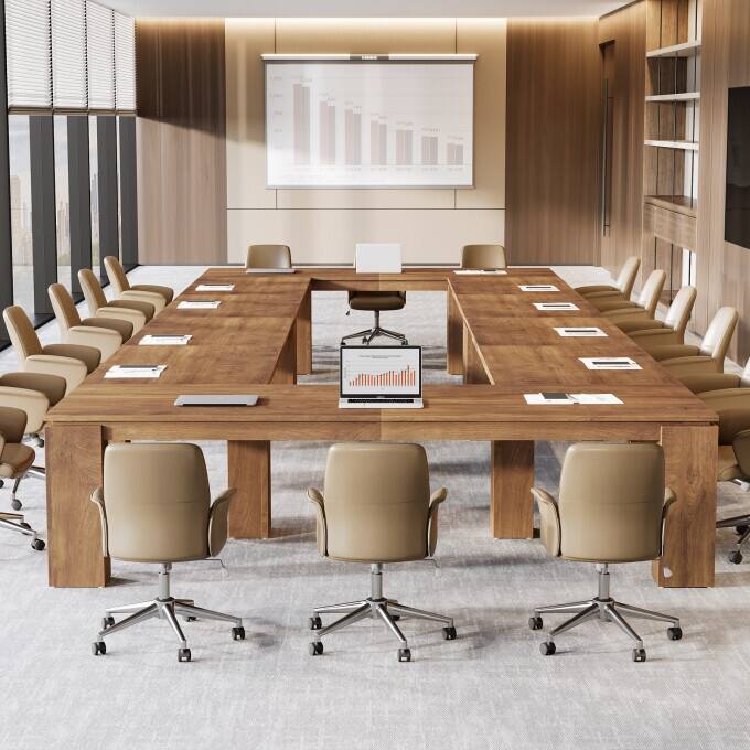 86-Inch Industrial Conference Table, Extra Long Office Meeting Table
