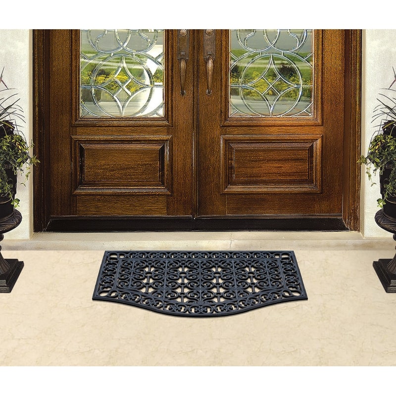 A1HC Large Outdoor Floor Door Mat, Natural Rubber Grill Drainable Design & Anti Fatigue 24"x39" for Indoor Outdoor Use