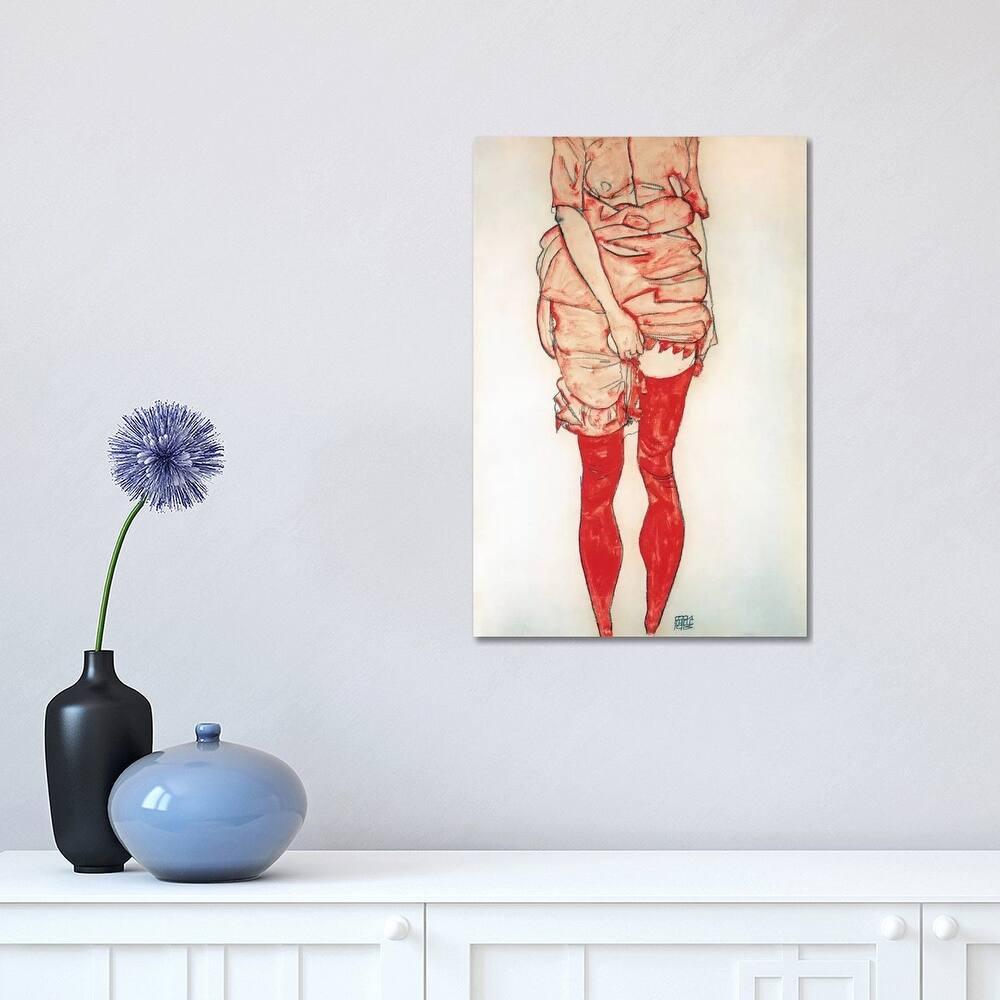 iCanvas "Standing Woman In Red" by Egon Schiele Canvas Print