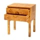 preview thumbnail 3 of 19, Kayla Modern and Contemporary Natural Light Mappa Real Burl Wood 2-Drawer Nightstand