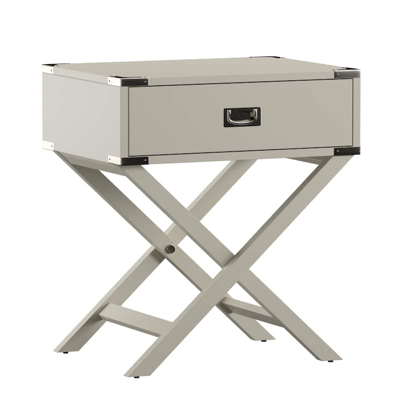 Kenton II X Base Wood Accent Campaign Table iNSPIRE Q Modern - Silver Birch