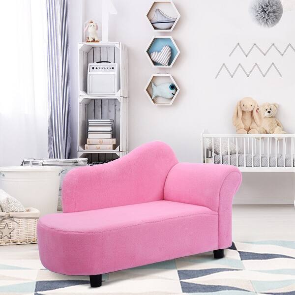 Shop Costway Kids Sofa Armrest Chair Couch Lounge In Pink Free