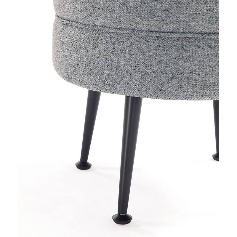 Manhattan Comfort Bailey Mid Century Modern Woven Upholstered Round Ottoman