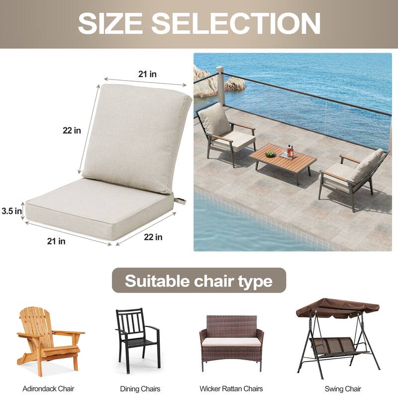 VredHom Outdoor Deep Seat Chair Cushion Set