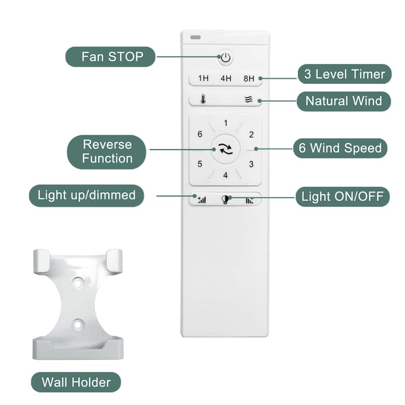 Clihome 56 In. Ceiling Fan Light With Remote Energy-saving DC Motor