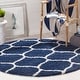 preview thumbnail 61 of 164, SAFAVIEH Hudson Shag Ogee Trellis 2-inch Thick Area Rug 5'3" Round - Navy/Ivory - Round
