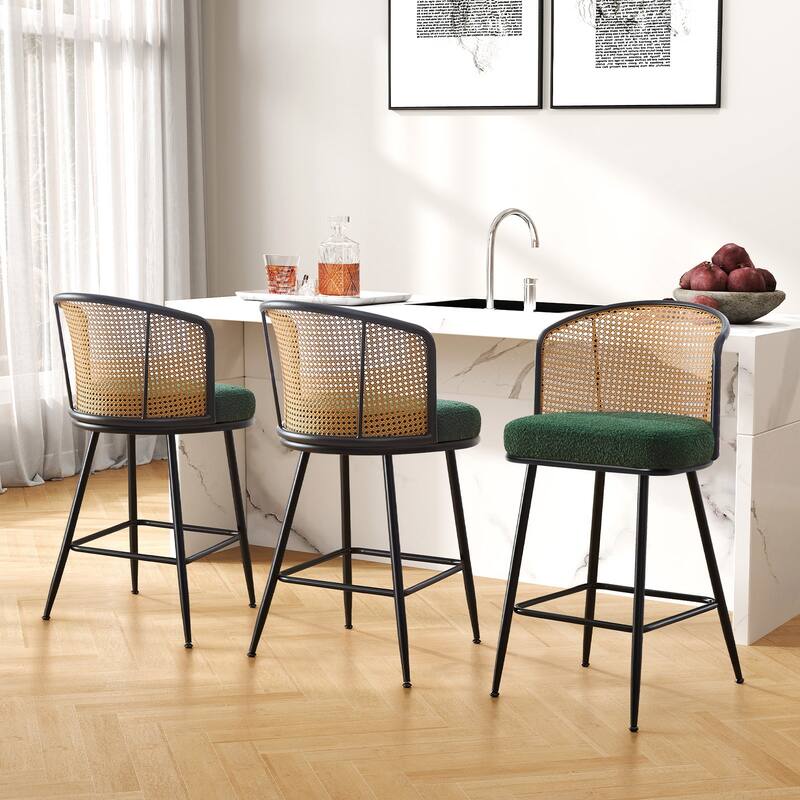 26"/29" Rattan Upholstered Bar Stool /Counter Stools Set of 2/3/4