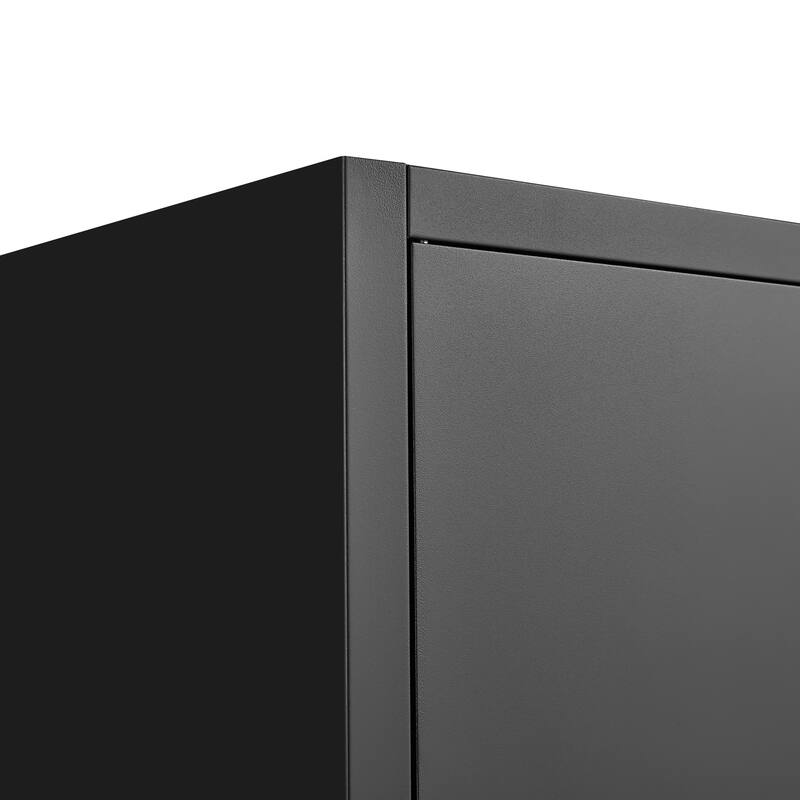 Modern 2-Door Filing Cabinet, Organization Cabinet with Lock, 4 Adjustable Shelves, for Commercial Office Home Office, Black