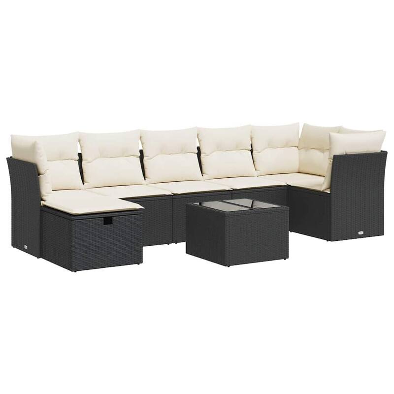 vidaXL Garden Sofa Set Beige/Black/Brown/Grey