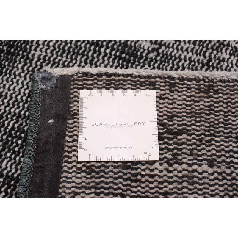 ECARPETGALLERY Hand-knotted Color Transition Black Wool Rug - 2'5 x 9'1