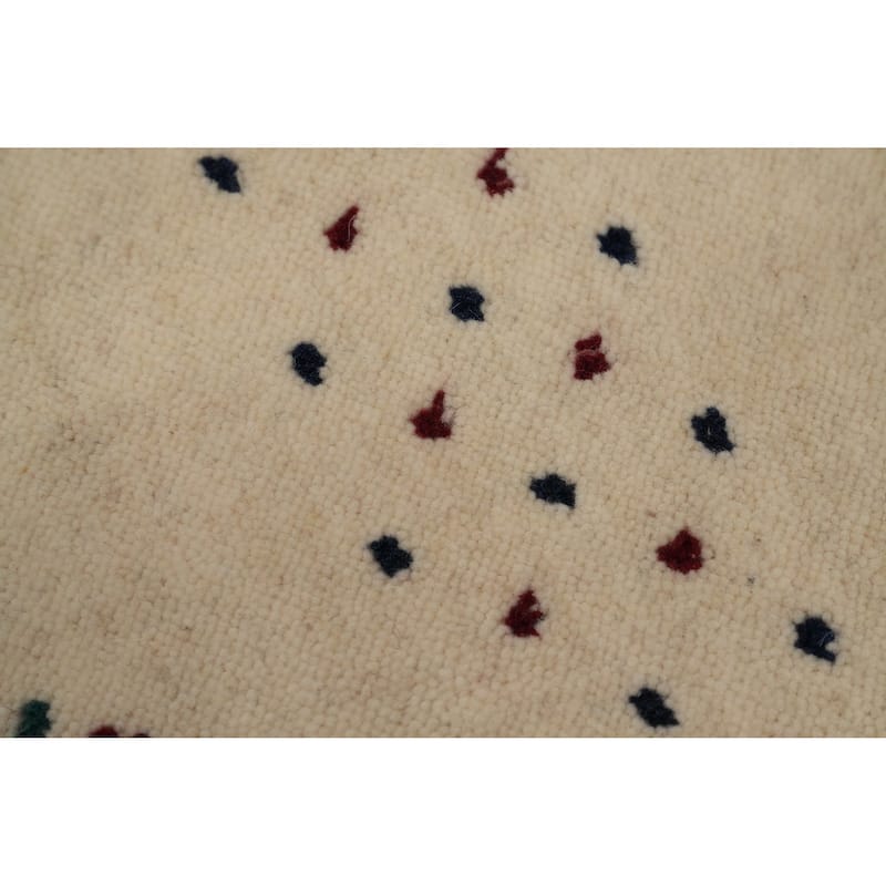 Hand Knotted Oriental 100% Wool Carpet Tribal Animal Pictorial Beige & Ivories Gabbeh Area Rug - 9' 10'' X 6' 7''