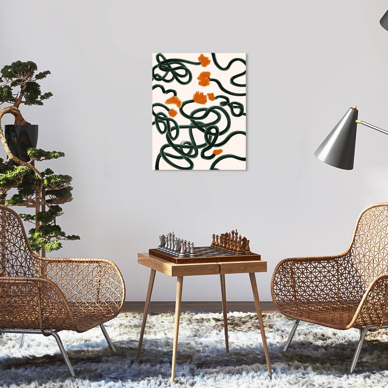 Wynwood Studio Canvas Abstract Christmas Lights for the Garden Black Modern & Contemporary Wall Art Canvas Print - 16 x 20