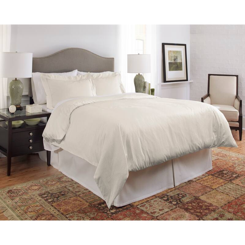 Pointehaven 450 TC Dobby Jacquard Cotton Luxury Size Duvet Set