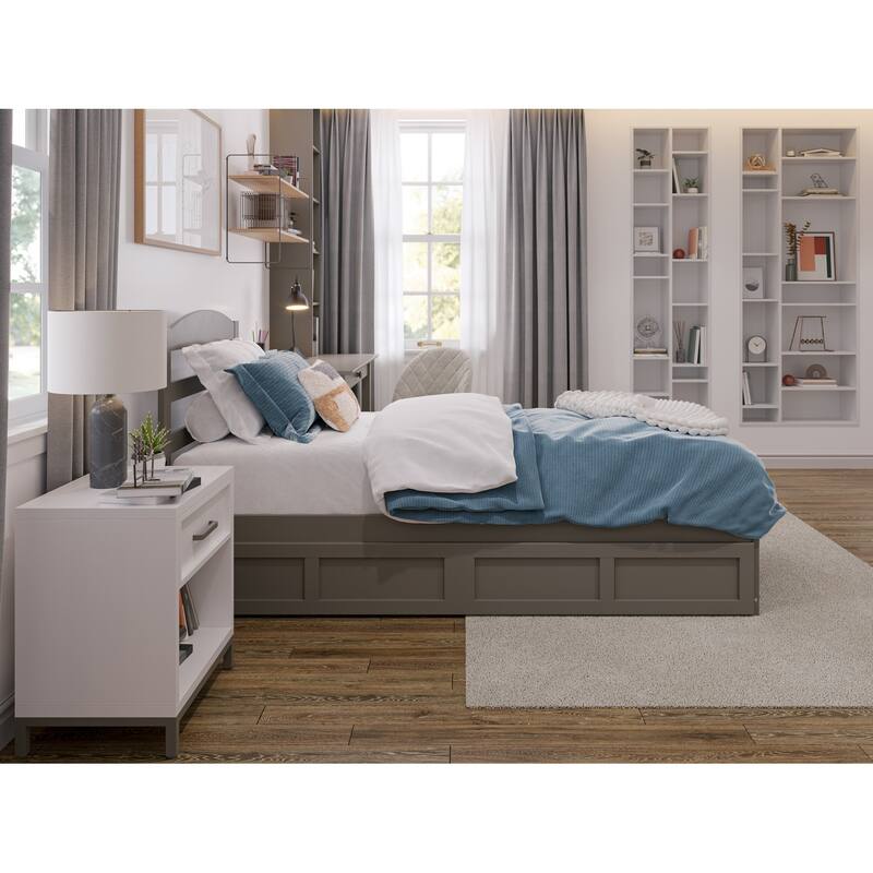 Warren Platform Bed with Footboard and 2 Storage Drawers