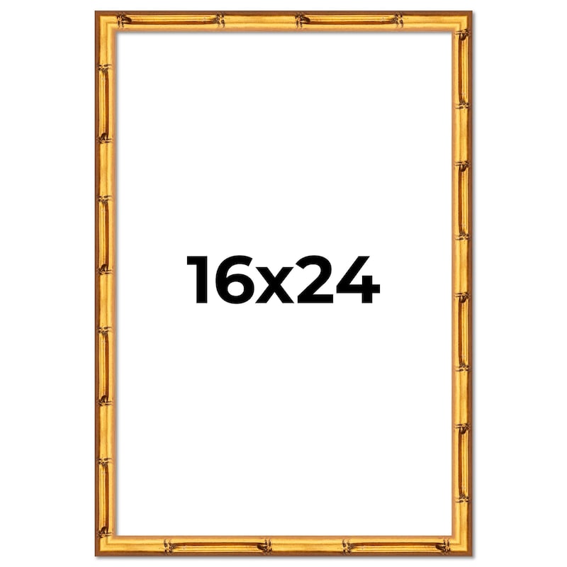 16x24 Frame Gold Bamboo Solid Wood Picture Frame | 1 Inch Moulding