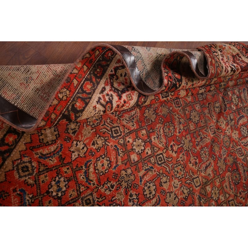 Pre-1900 Malayer Vegetable Dye Persian Large Antique Wool Carpet - 6'8"x 16'3"