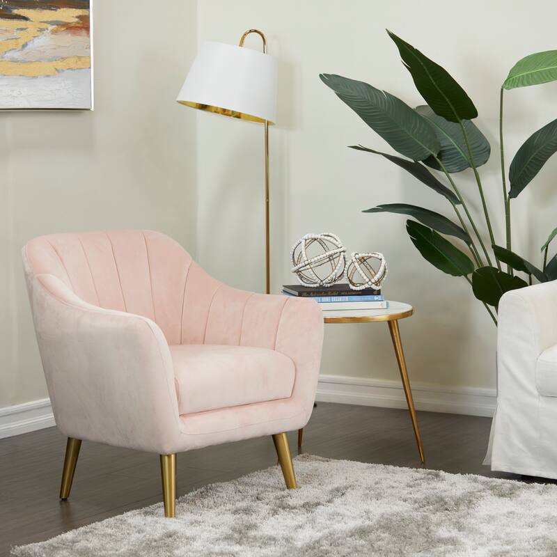 Black or Pink Polyester Living Room Accent Chair