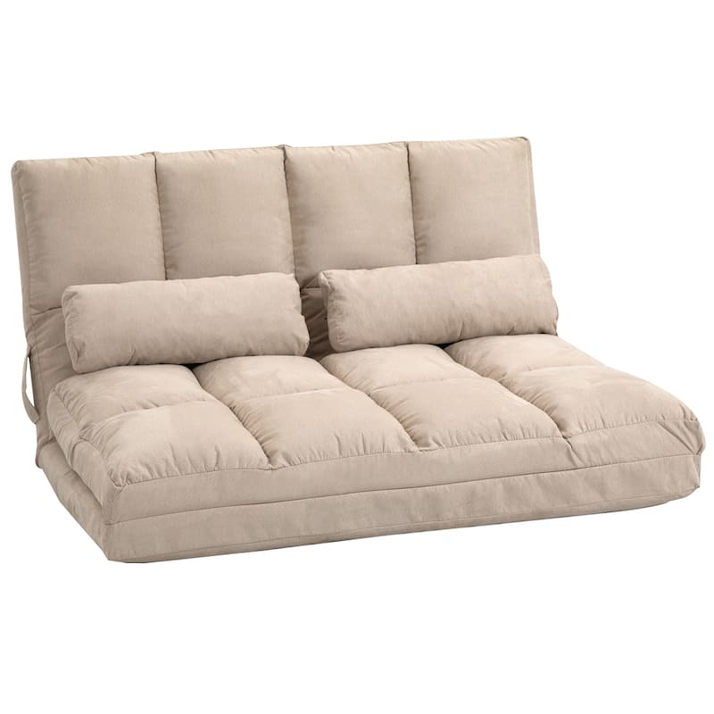 Folding Floor Sofa Chair with Pillow, Adjustable Backrest and Headrest