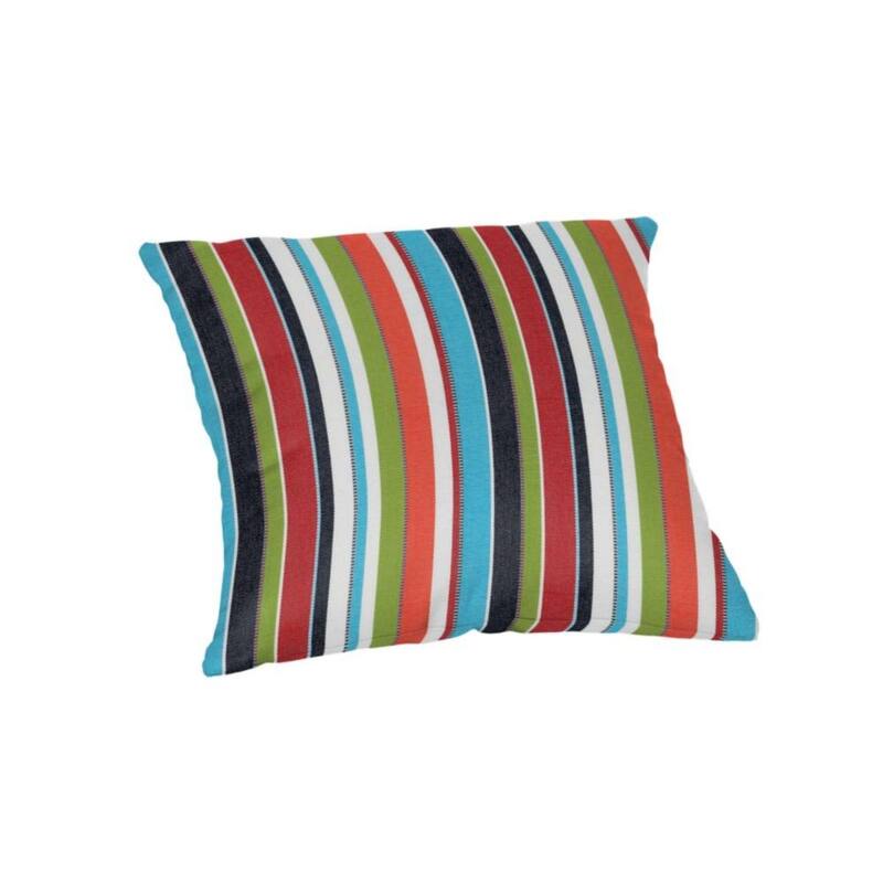 Sunbrella Stripe Fabric 1-Piece Indoor/Outdoor Square Throw Pillow, 18"W x 18"L
