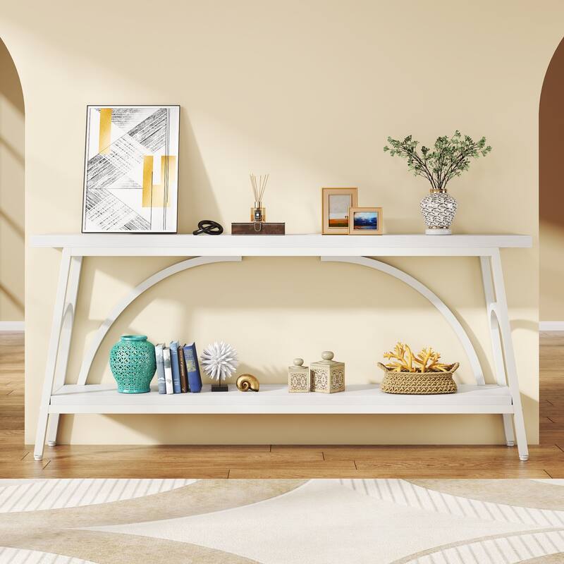 70.8”Sofa Tables, 2 Tier Extra Long Console Tables for Entryway
