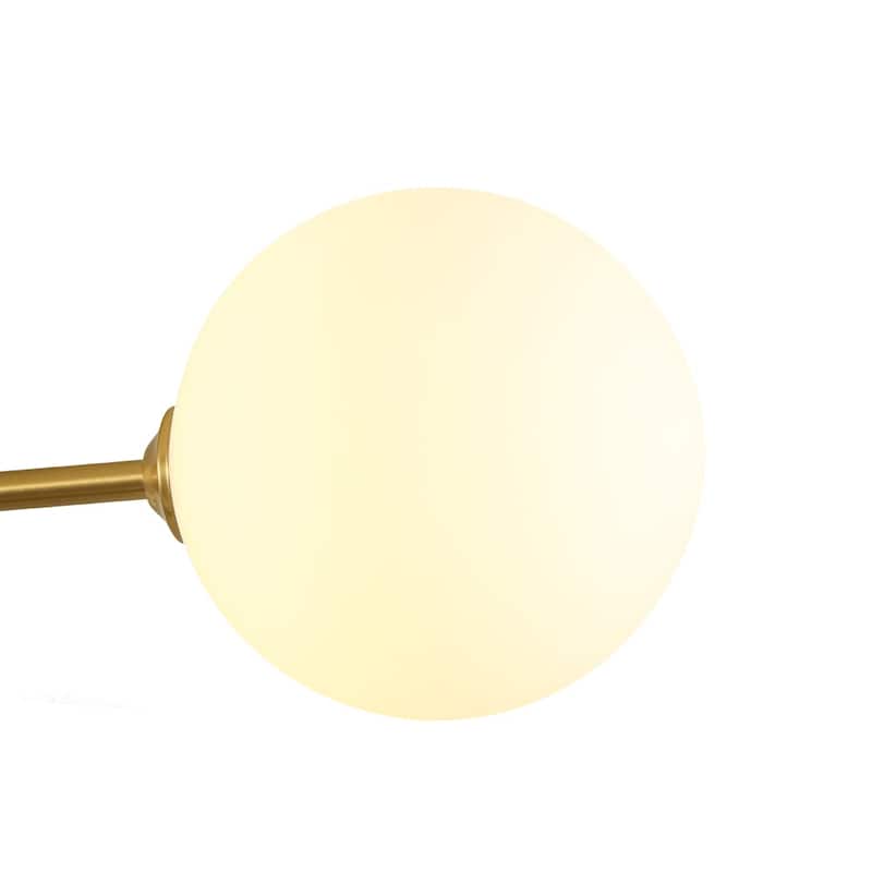 Mid-Century Opal Glass Globe Sputnik Semi Flush Mount Light
