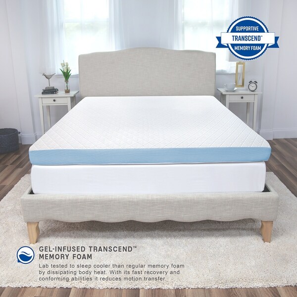 SensorPEDIC 4-Inch Supreme Gel Cooling Transcend Memory Foam Bed Topper - White