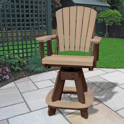 OS Home and Office Model Counter Height Swivel Arm Chair in Cedar on a Tudor Brown Base - N/A