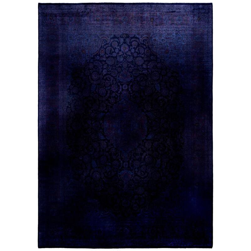 Overdyed One-of-a-Kind Hand-Knotted Area Rug - Purple - 10' 0" x 14' 0"