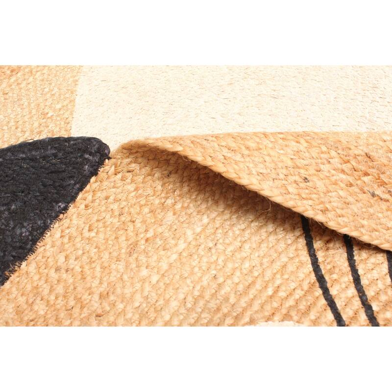 ECARPETGALLERY Braided Weave Palas Denizli Tan Jute Rug - 3'0 x 3'0