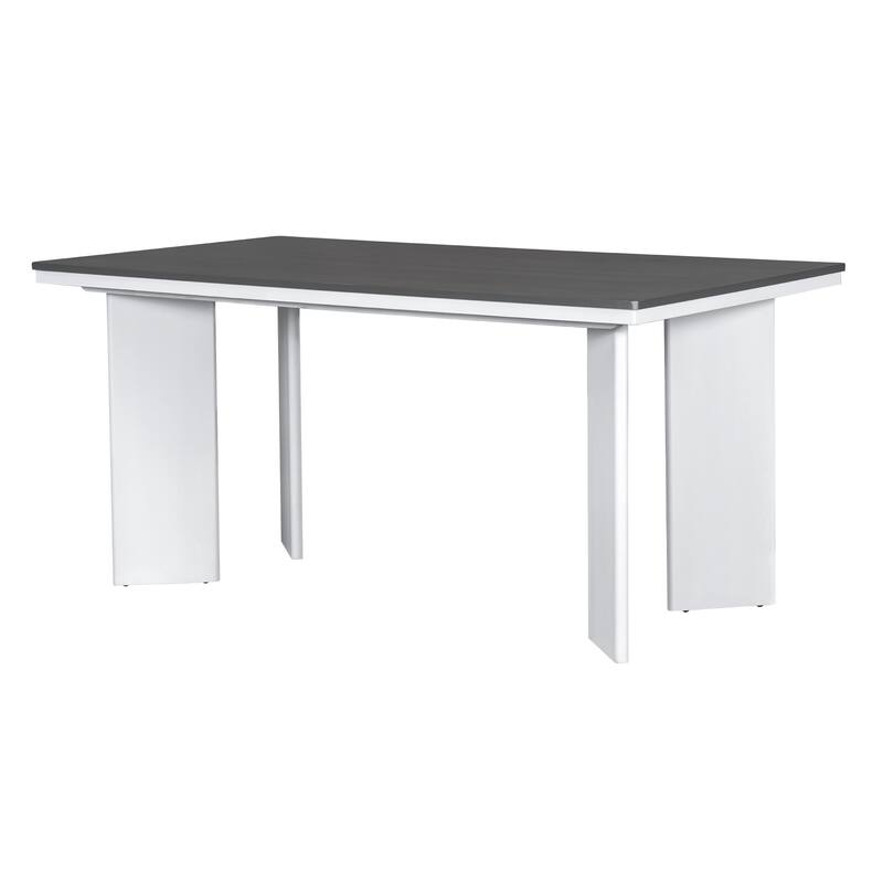 Modern 7-Piece Counter Height Kitchen Dining Table Set with 6 Upholstered Backrest Dining Chairs for Dining Room, Kitchen