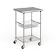 preview thumbnail 6 of 7, Porch & Den Allerton Stainless Steel Kitchen Work Table Cart Stainless Steel - Kitchen Cart